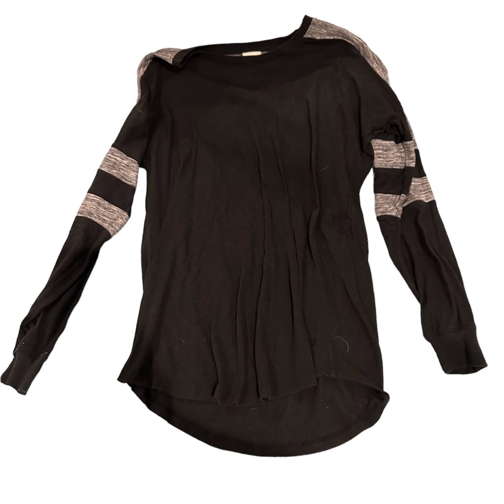 VS PINK Jersey Style Long Sleeve Shirt XS Black